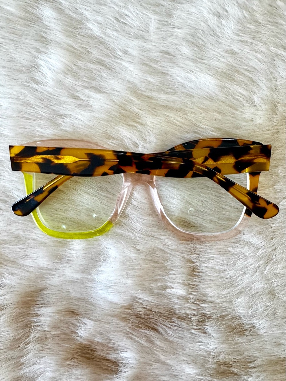 Acid green & tortoiseshell Vooglam Ronaldo eyeglass frames N - Picture 5 of 10